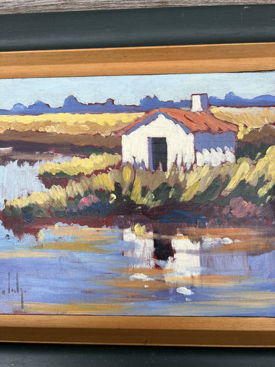 Tableau Olivier Suire Verley Cabane Marais Salant Ile De Ré Huile Sur Toile