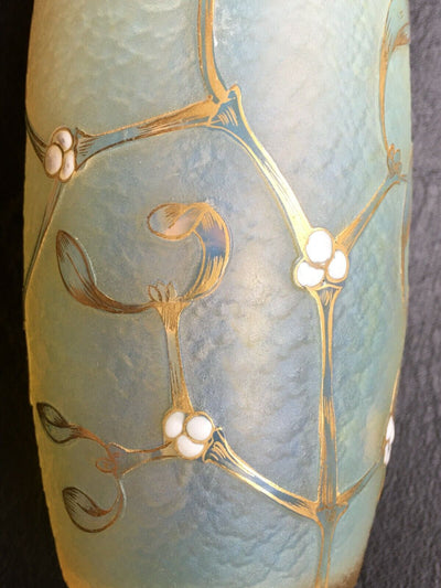 Vase opalescent  émaillé signé Daum Nancy ( Authentique vers 1900 )