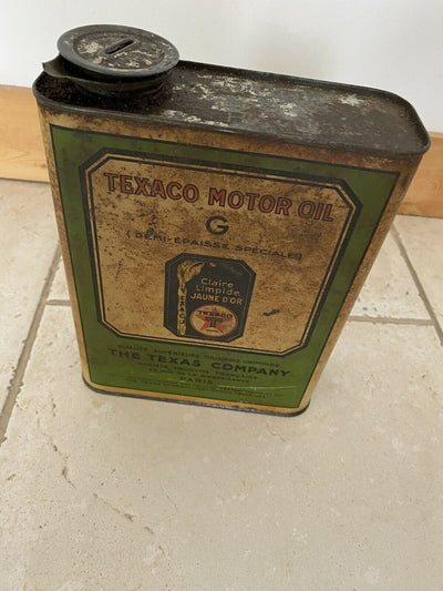 Bidon huile ancien Texaco Vintage Objet De Garage