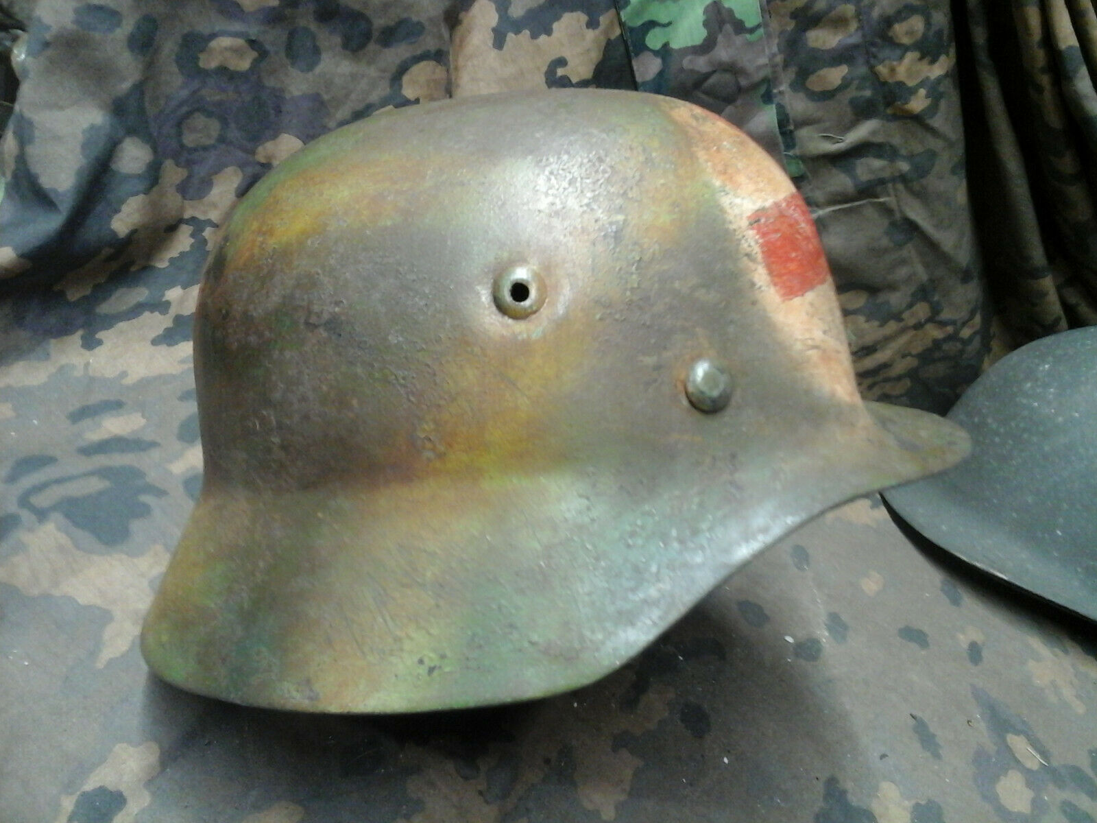 Casque Allemand Sanitaire Ww2 Camo Normandie