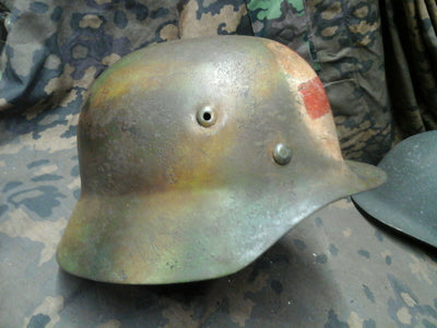 Casque Allemand Sanitaire Ww2 Camo Normandie