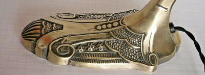 Lampe De Table Art Deco Nouveau Bronze Aigle Tulipe Pâte De Verre