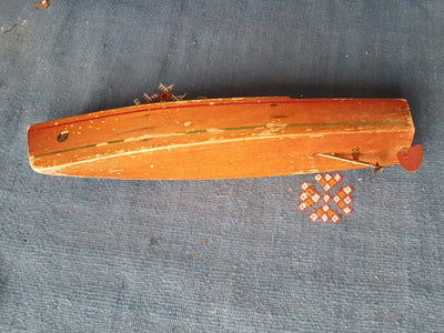 Lot vintage de 3 Bateaux Racer de bassin Kellner années 1930 en acajou