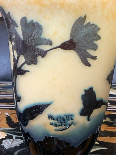 Grand Vase Par André Delatte, Nancy. 'chrysanthèmes' Vers 1920
