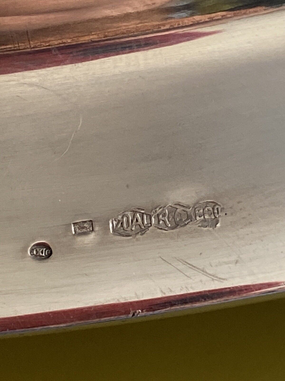 Ancien Grand Plat En Argent Massif Poincon 800