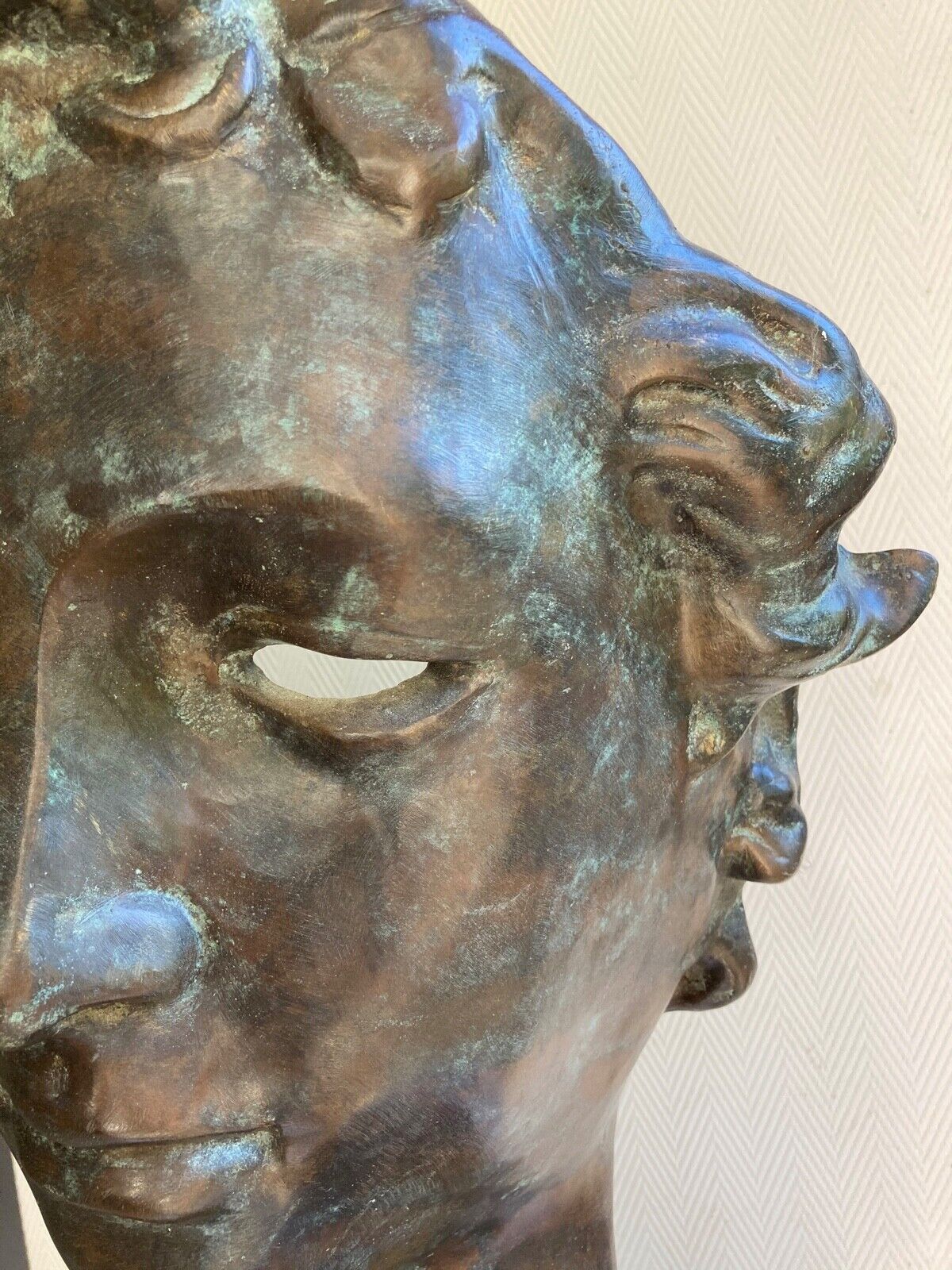 Pierre Chenet – Superbe Tête À L’antique En Bronze Signé