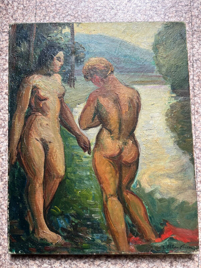 Tableau Ancien Fauviste Les Baigneuses Signé Emile Othon Friesz