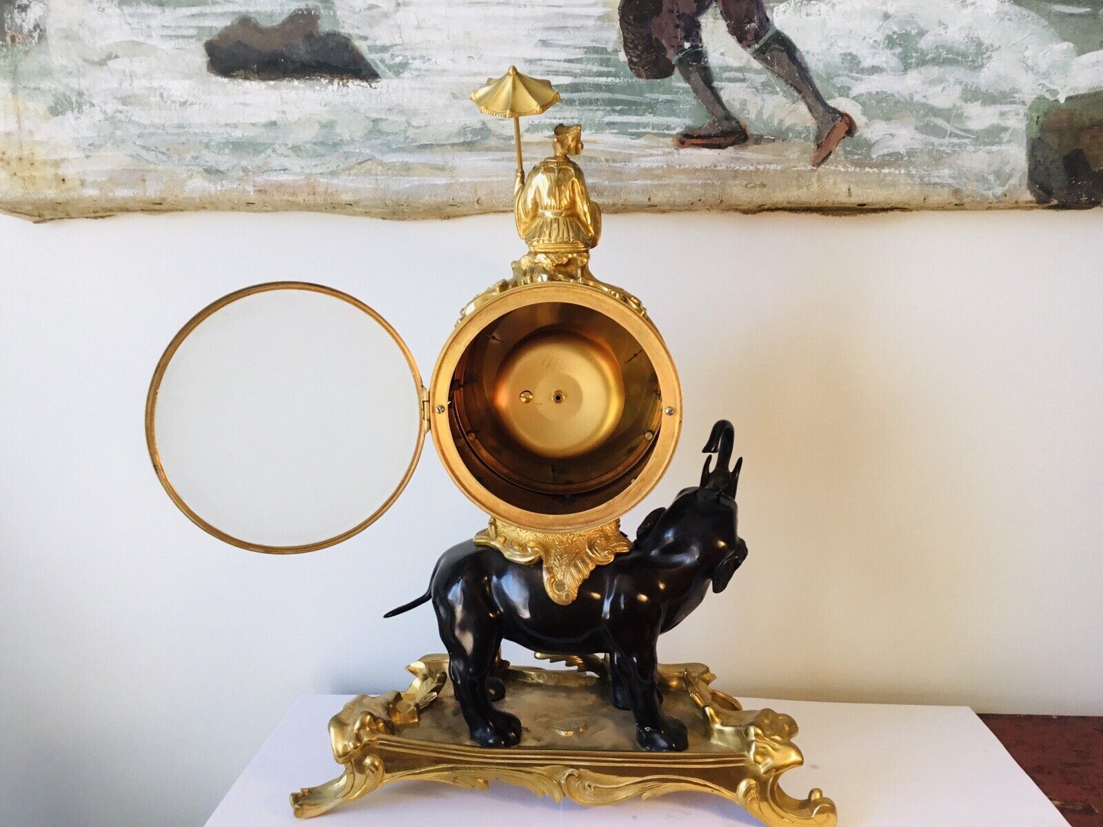 Pendule A L'Elephant Bronze Doré