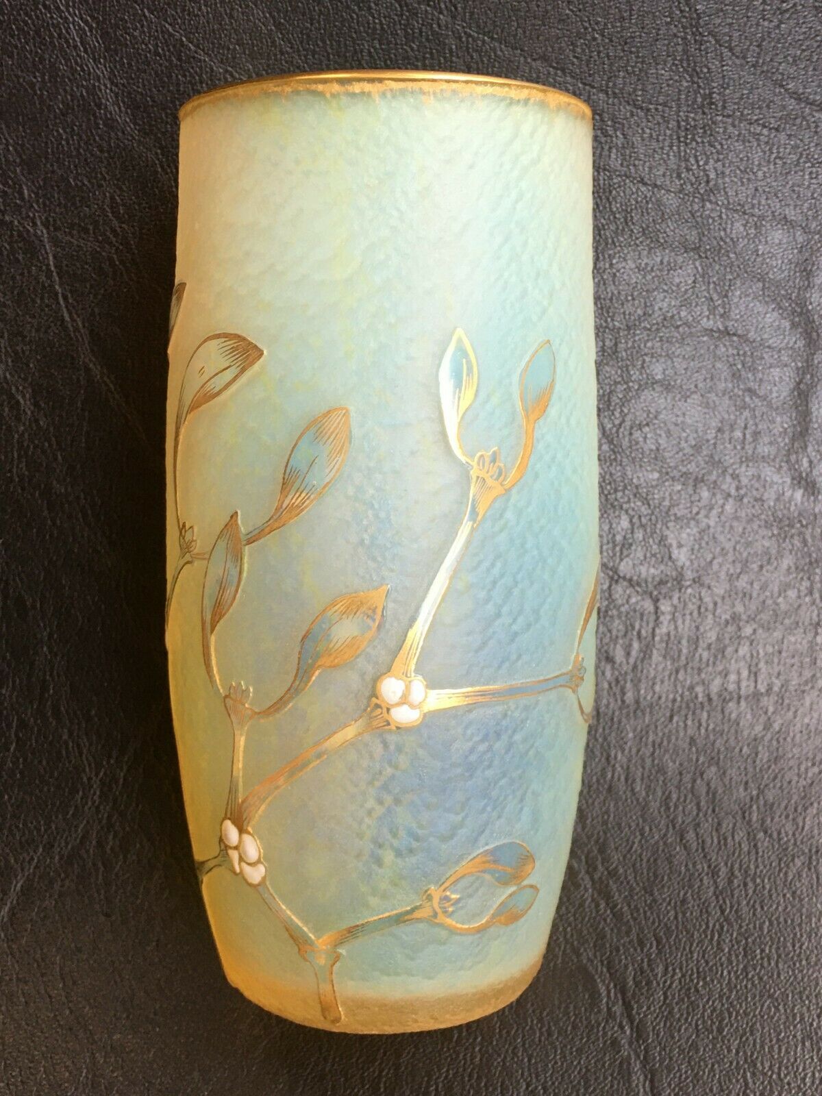 Vase opalescent  émaillé signé Daum Nancy ( Authentique vers 1900 )