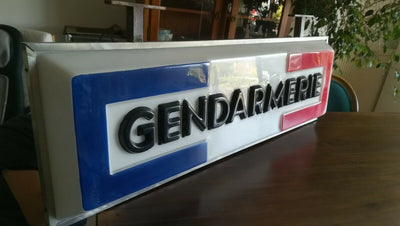 Enseigne lumineuse vintage gendarmerie