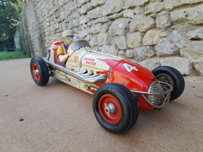 Voiture Gem Super Racer Montlhery En Tôle Des Années 50 A Friction
