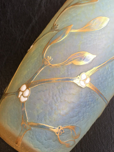 Vase opalescent  émaillé signé Daum Nancy ( Authentique vers 1900 )