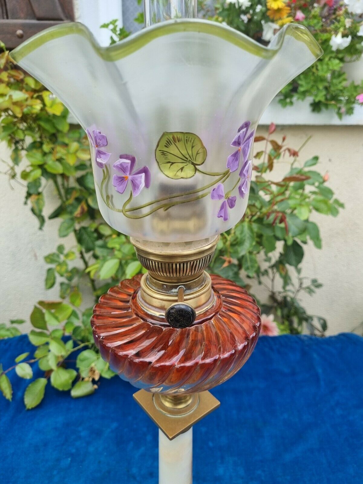 Baccarat Belle Lampe À Pétrole Ancienne