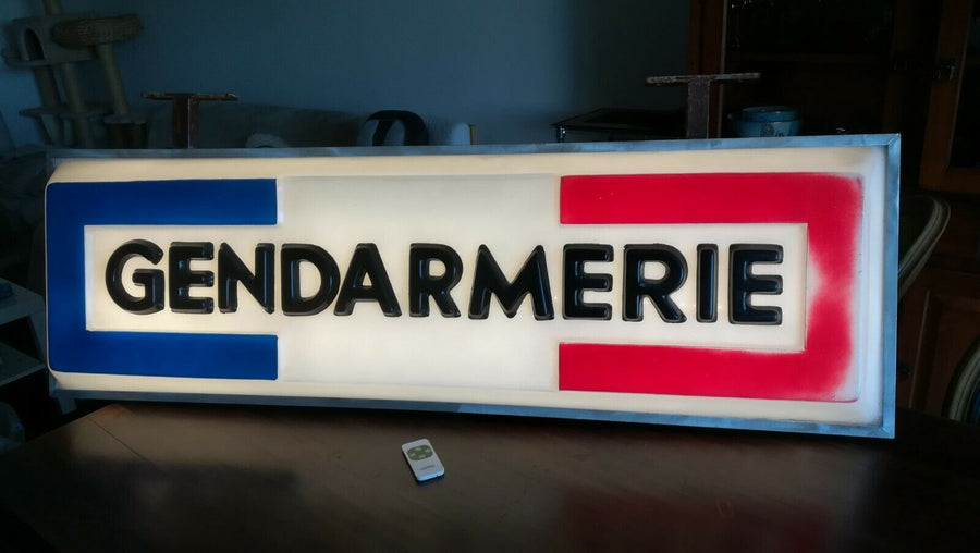 Enseigne lumineuse vintage gendarmerie