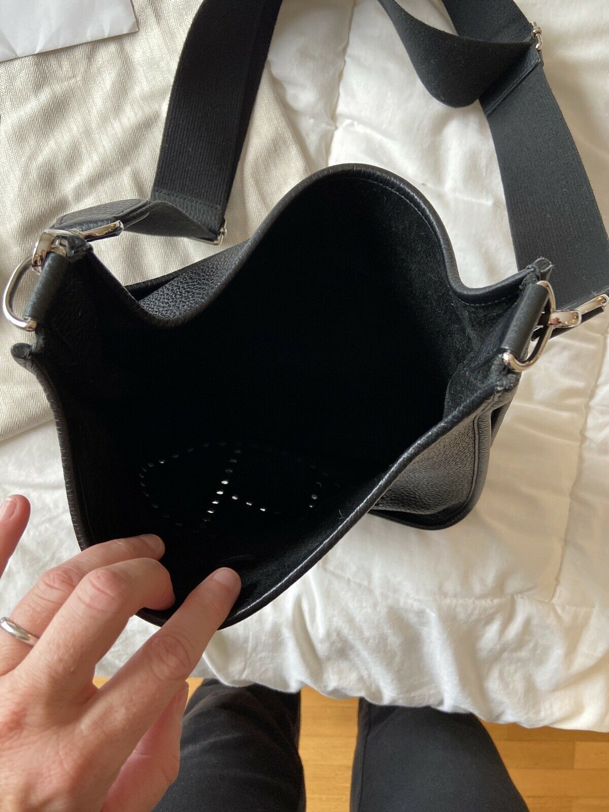 Sac Hermes Evelyne III 29 Taurillon Clemence Noir Authentique