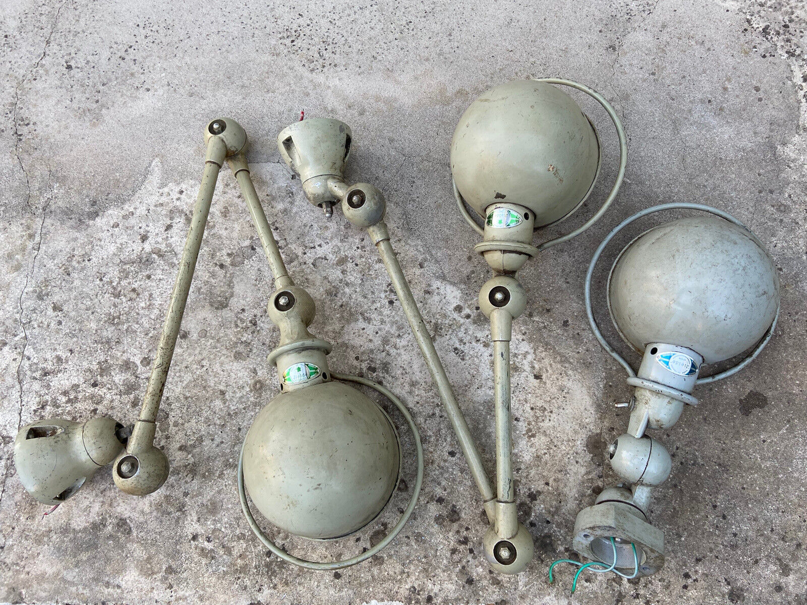 Deux Lampes Atelier Jieldé 2 Bras +  Applique Vintage Loft Design Industriel 1950