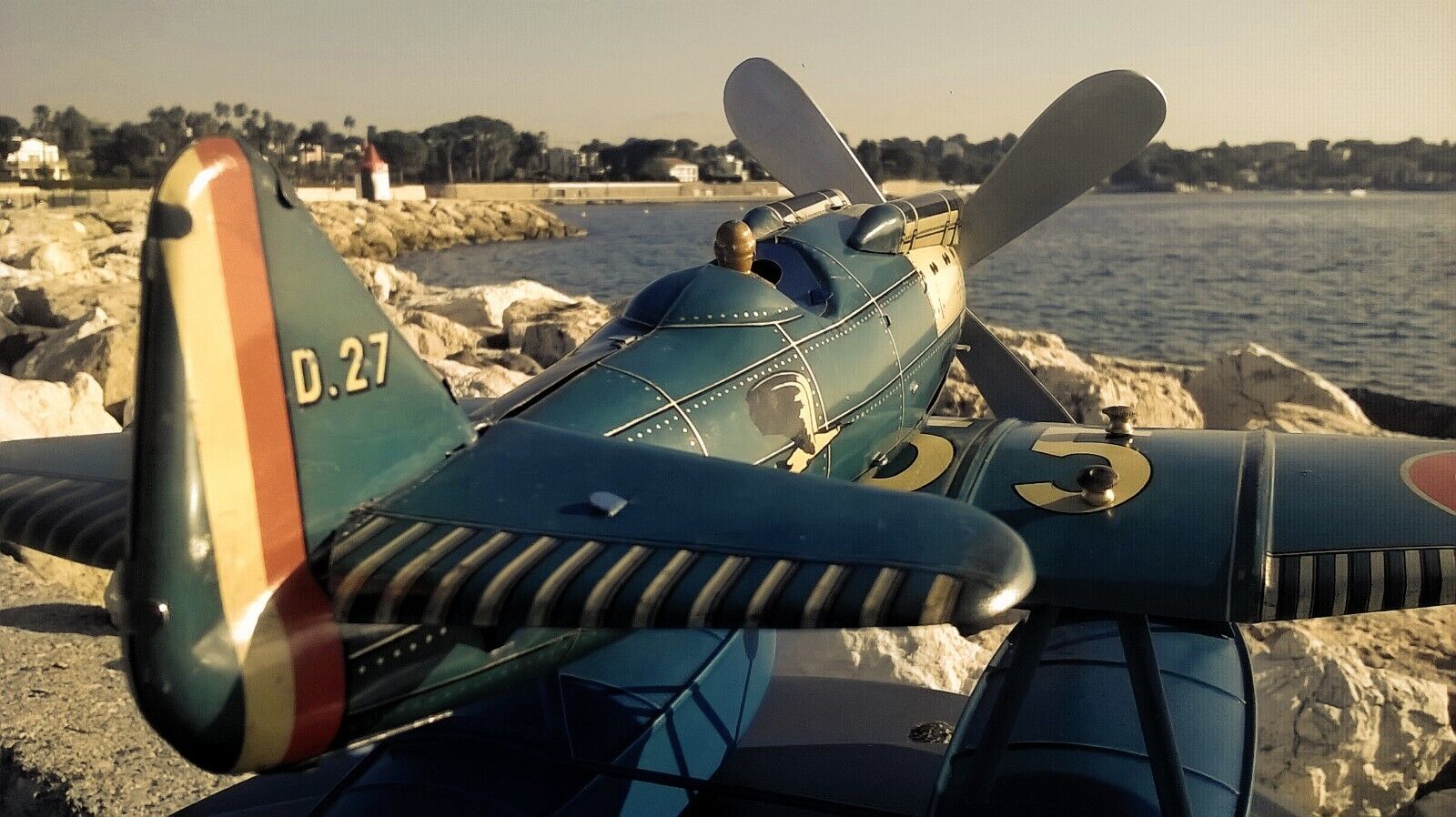 Jep Hydravion Bleu Fonce Jouets Anciens Bateau Gil