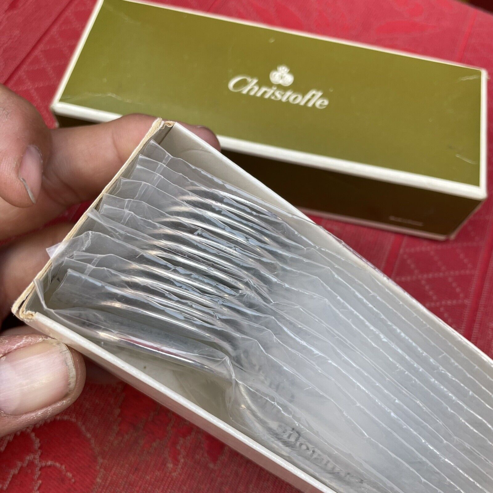 Christofle Malmaison 12 cuillères à glace 13cm métal argenté (Neuf sous blister)