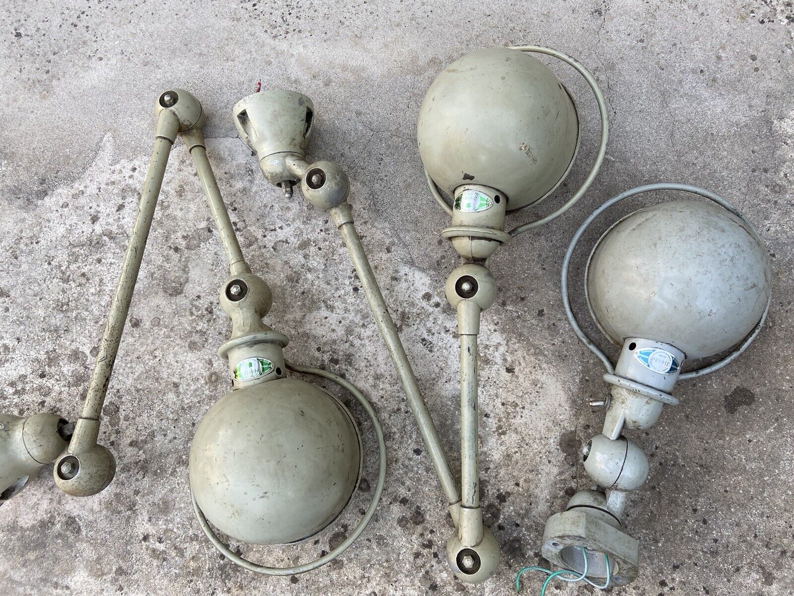 Deux Lampes Atelier Jieldé 2 Bras +  Applique Vintage Loft Design Industriel 1950