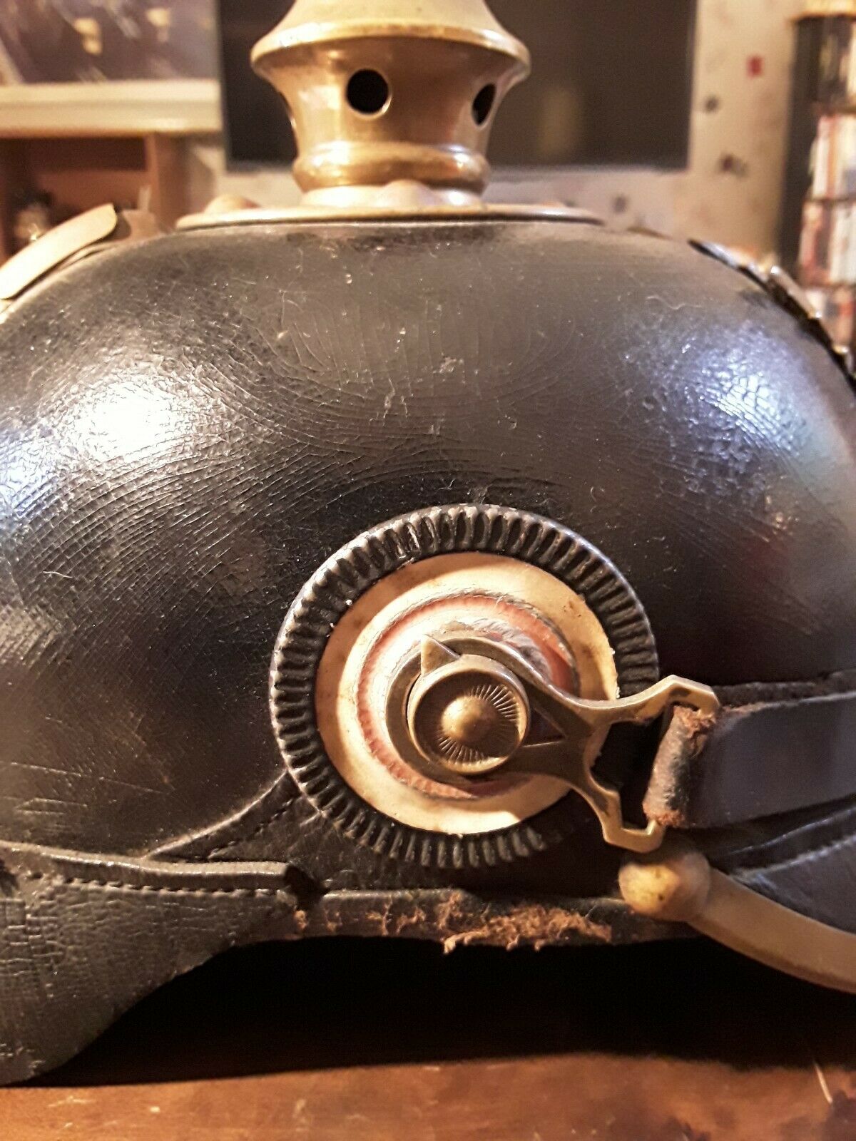 Casque À Pointe Troupe Saxe Reserviste Spikehelmet Pickelhaube