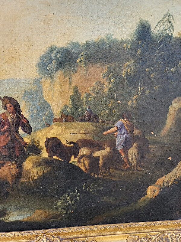 Paire de Tableaux – Peintures du XIXᵉ Siècle – Avec Cadres Dorés