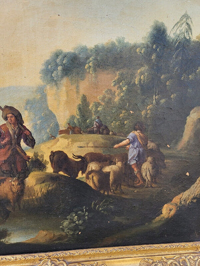 Paire de Tableaux – Peintures du XIXᵉ Siècle – Avec Cadres Dorés
