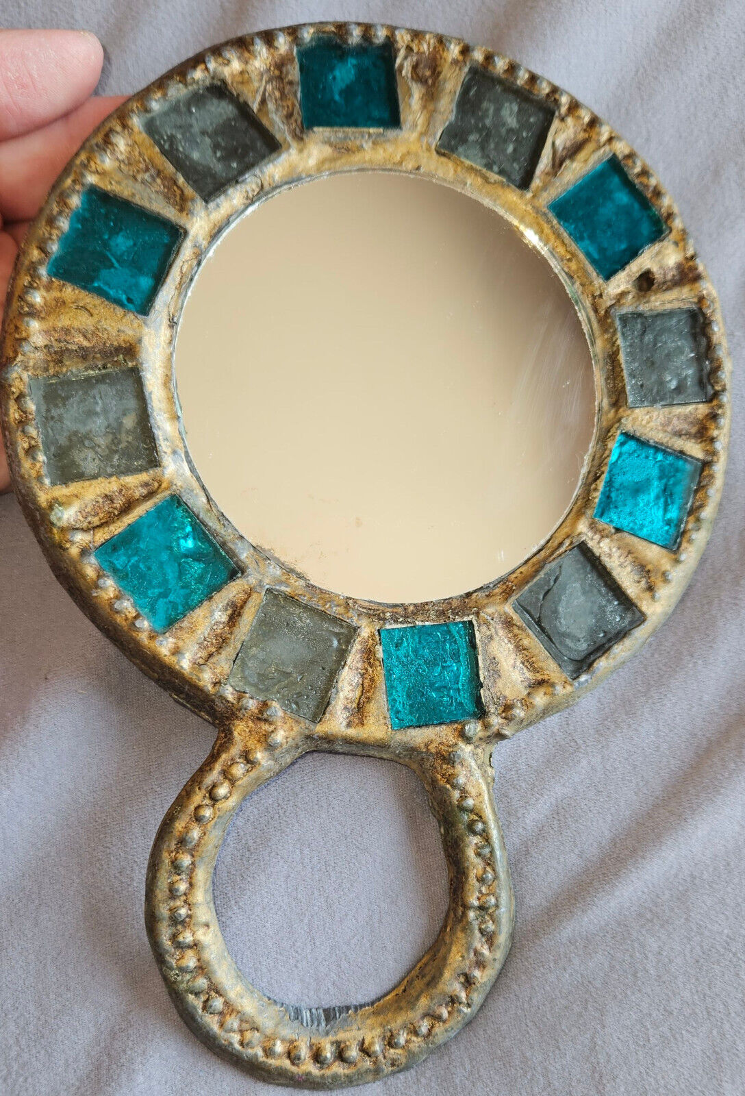 Miroirs Vintage Plomb Doré Et Pâte De Verre École Line Vautrin - Irena Jaworska 2