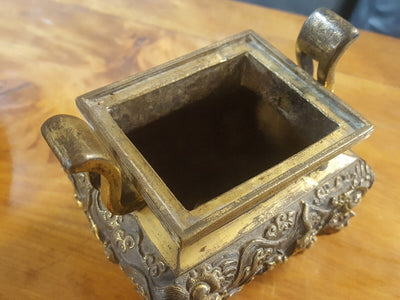 Ancien Brûle Parfum En Bronze Asiatique Chinese Vietnamien