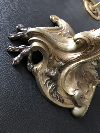 Grande lampe à pétrole en bronze doré Napoléon III dragon chimère