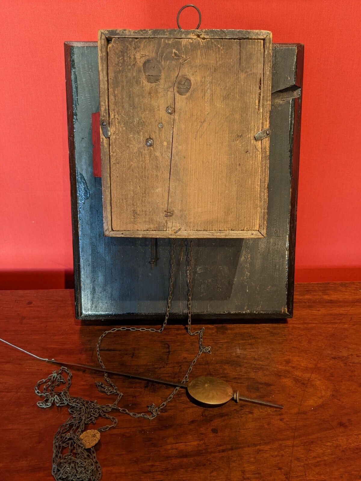 Horloge Forêt noire peinture tableau pendule murale Napoléon III