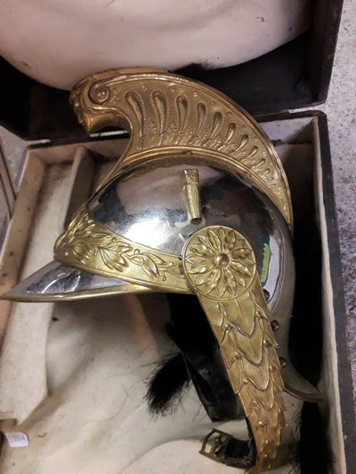 Casque D'Officier De Dragon, Modèle 1872 Avec Sa Boîte Lt De Dragon De Bastard
