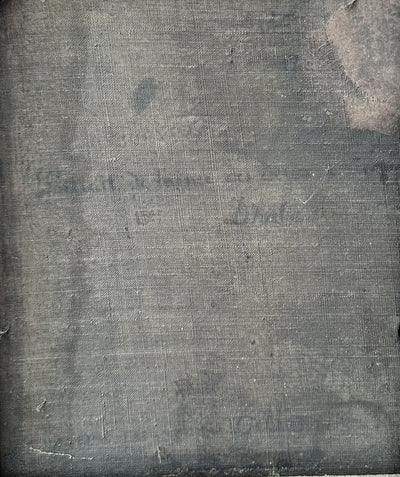 Tableau Ancien 18ème Portrait de Femme à la Fleur Tenue Dentelle Peinture Signée