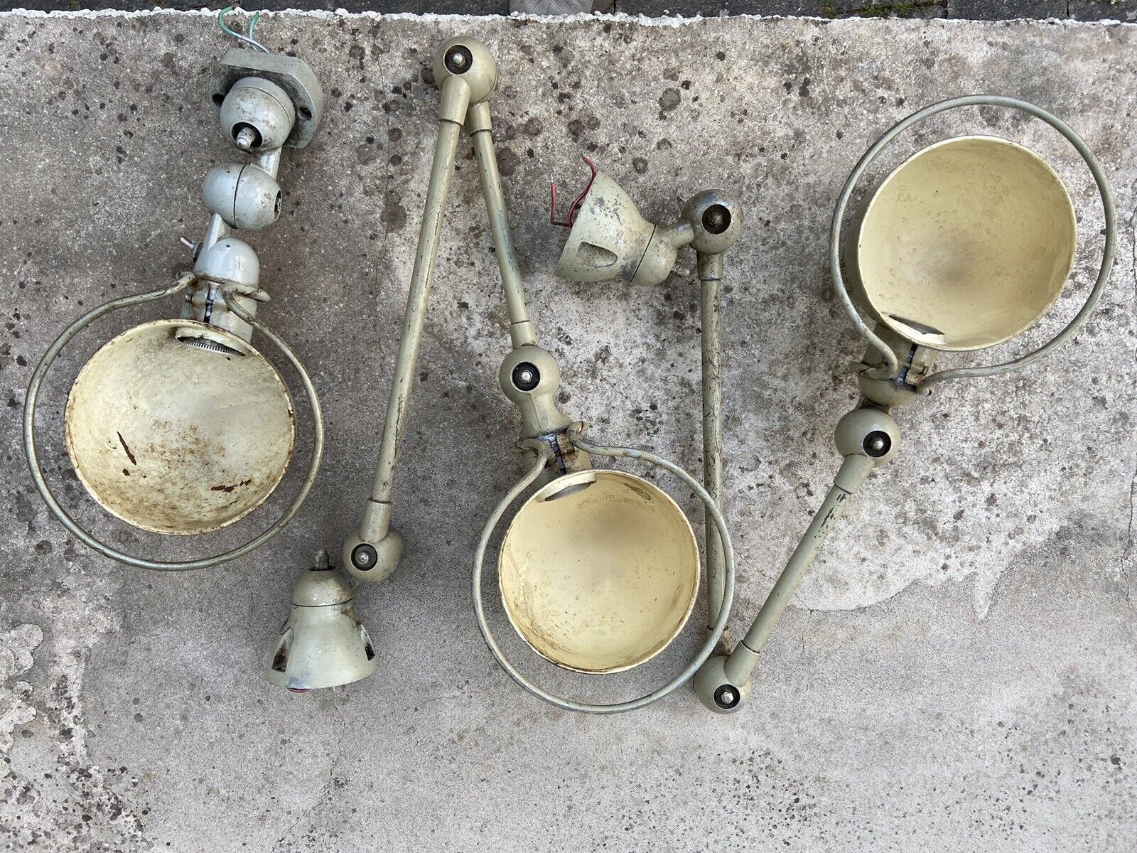 Deux Lampes Atelier Jieldé 2 Bras +  Applique Vintage Loft Design Industriel 1950