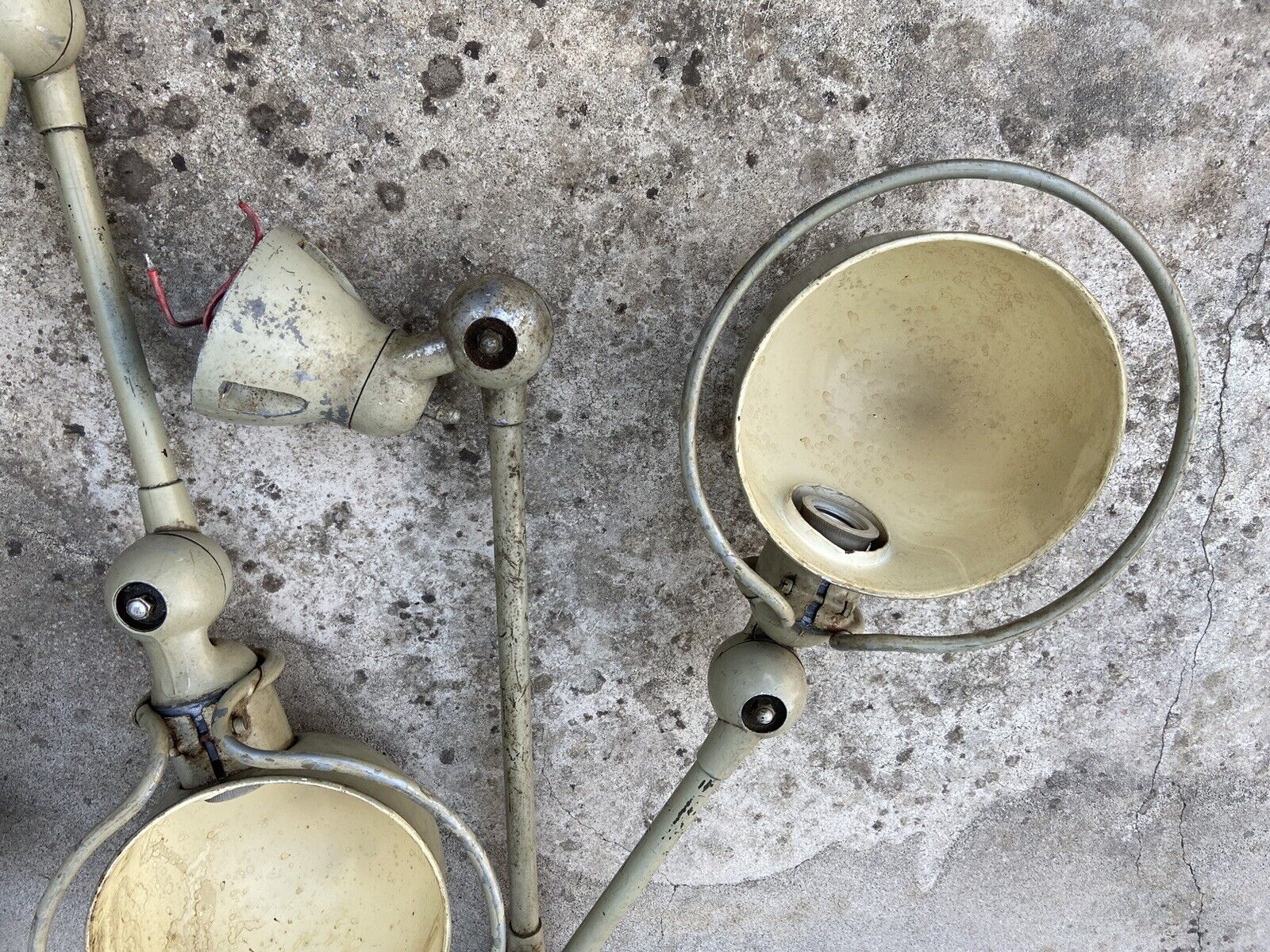 Deux Lampes Atelier Jieldé 2 Bras +  Applique Vintage Loft Design Industriel 1950