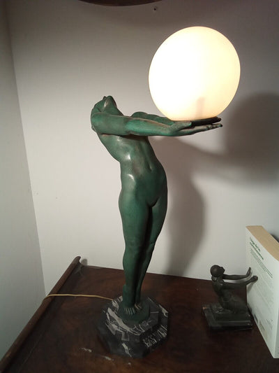 Max Le Verrier Grande lampe Art Deco