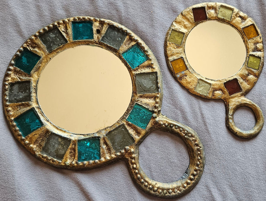 Miroirs Vintage Plomb Doré Et Pâte De Verre École Line Vautrin - Irena Jaworska 2