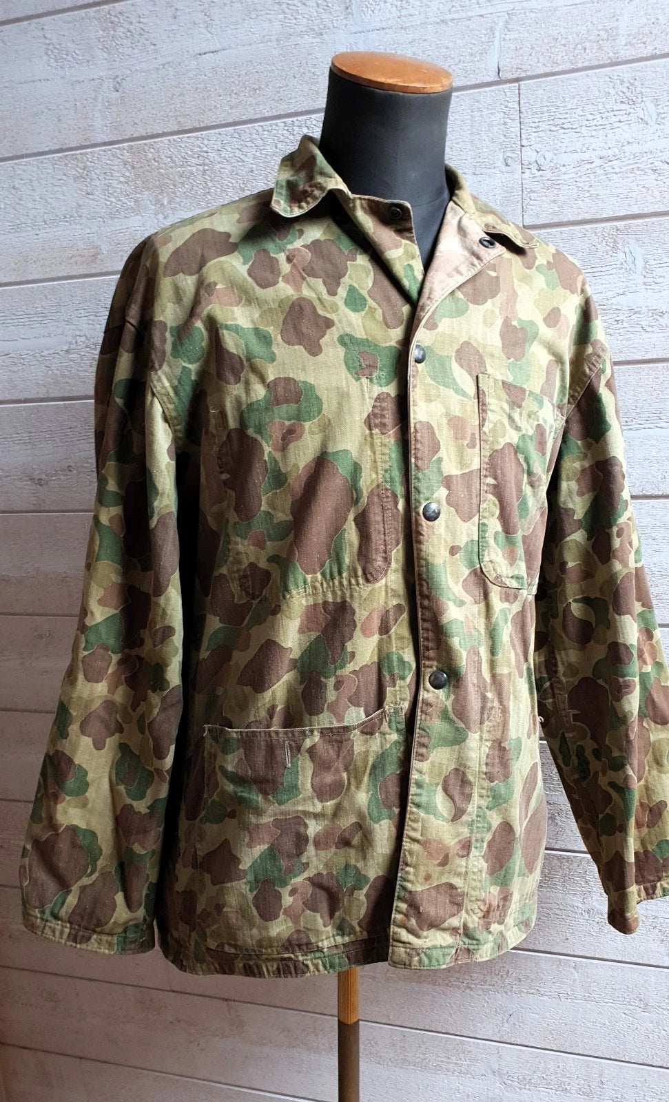 Ensemble HBT US veste + pant. réversible camouflé USMC Armée française Indochine