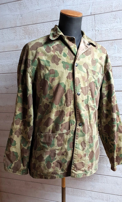 Ensemble HBT US veste + pant. réversible camouflé USMC Armée française Indochine