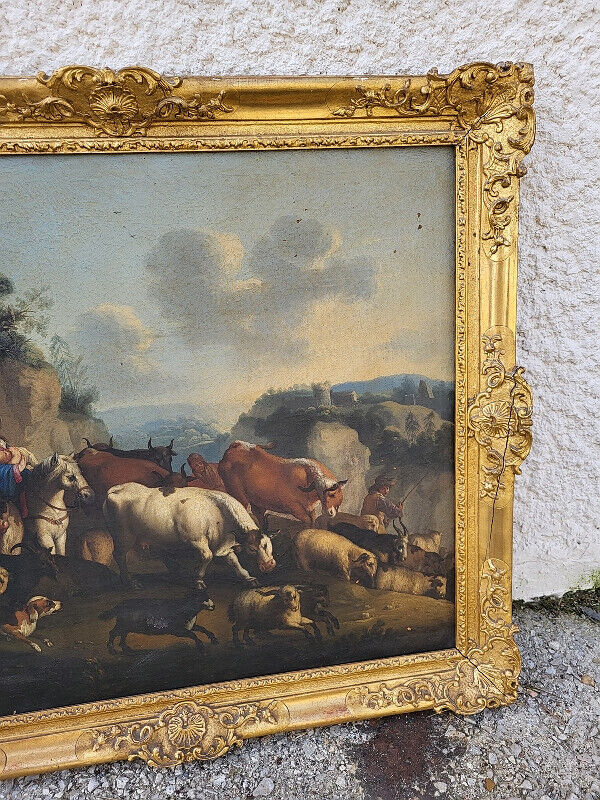 Paire de Tableaux – Peintures du XIXᵉ Siècle – Avec Cadres Dorés