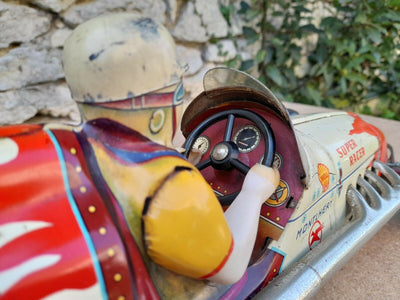 Voiture Gem Super Racer Montlhery En Tôle Des Années 50 A Friction