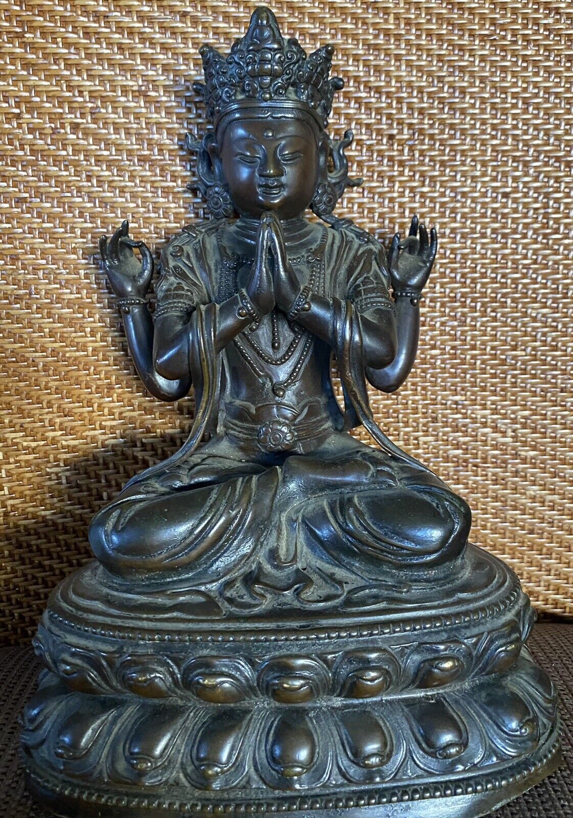Statue Bronze Époque Xix Eme ( Inde Cambodge Vietnan  )
