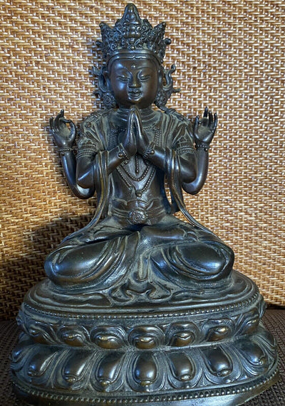 Statue Bronze Époque Xix Eme ( Inde Cambodge Vietnan  )