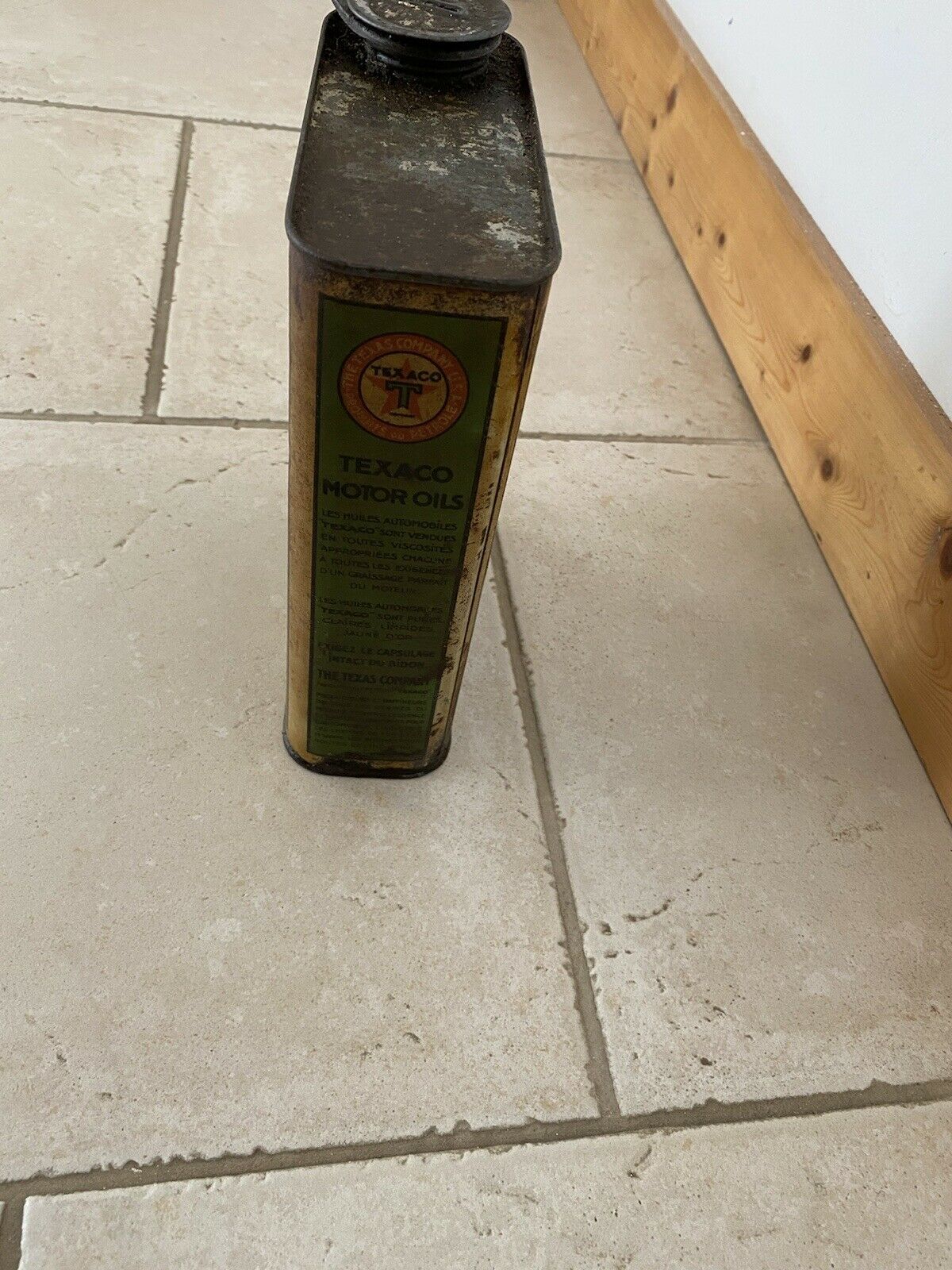 Bidon huile ancien Texaco Vintage Objet De Garage