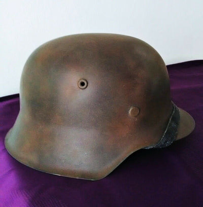 Casque Allemand Ww2 -40- Camoufle 3 Tons Original - Se 66 -