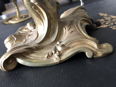 Grande lampe à pétrole en bronze doré Napoléon III dragon chimère