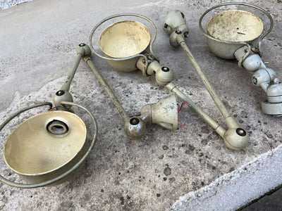 Deux Lampes Atelier Jieldé 2 Bras +  Applique Vintage Loft Design Industriel 1950