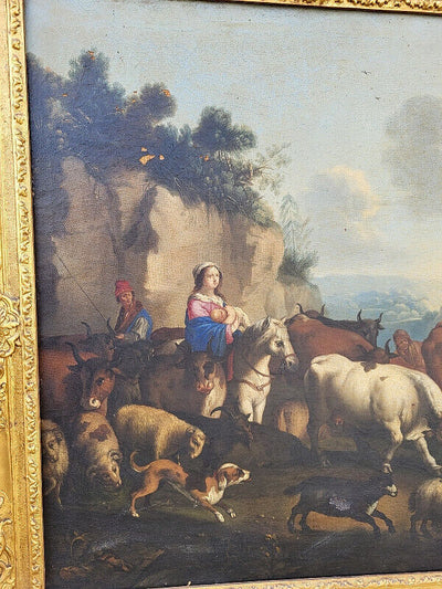 Paire de Tableaux – Peintures du XIXᵉ Siècle – Avec Cadres Dorés