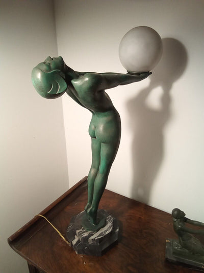 Max Le Verrier Grande lampe Art Deco