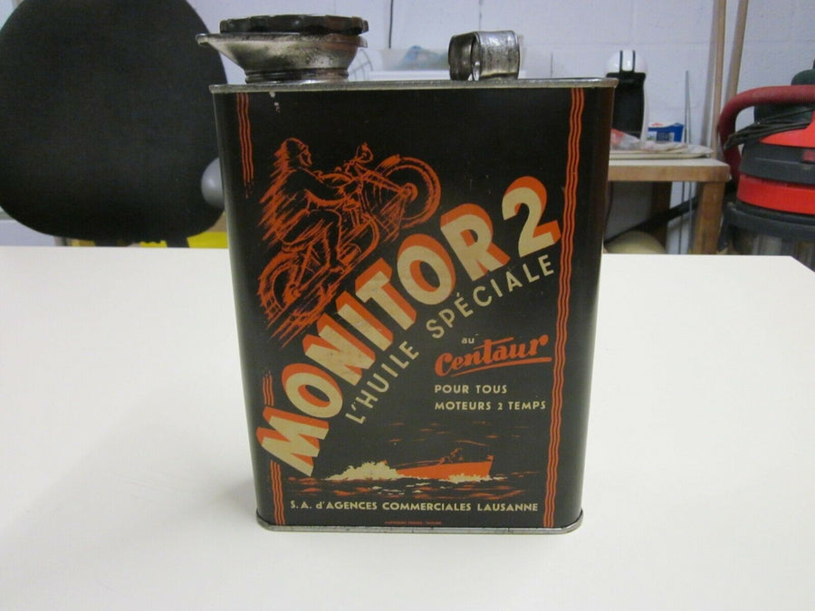 Bidon huile MONITOR 2 Centaur Rare öldose Oelkanne Can Motorcycle Oldtimer