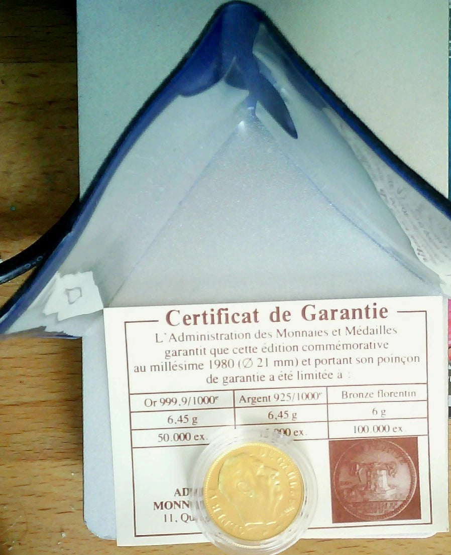 Médaille commémorative 1980 De Gaulle Or